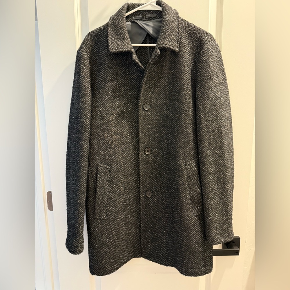 Bonobos Gray Herringbone Trench Coat
